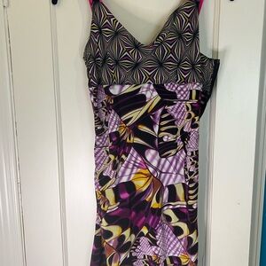 Matthew Williamson x H&M silk butterfly slip dress , multicolor Sz 8